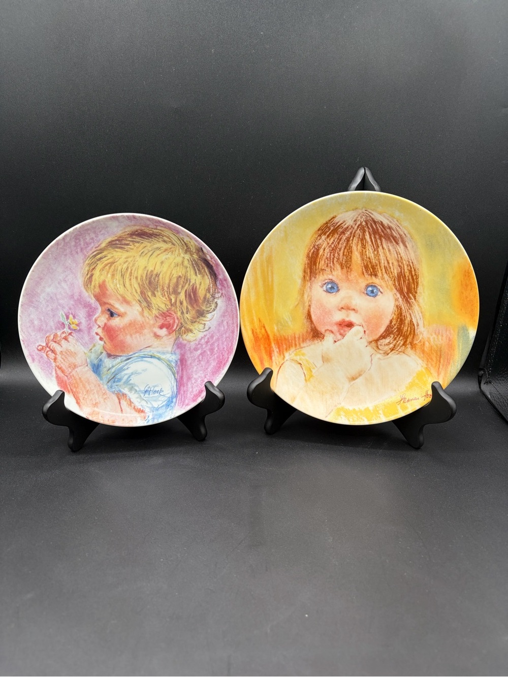Vintage Frances Hook "Fascinating" And  "Baby Blossom" Collectors Plates 1980s